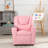 Roomy Kids' Recliner Chair with Cup Holder, Toddler Recliner With Push-Back Design, and Adjustable Footrest-89178679