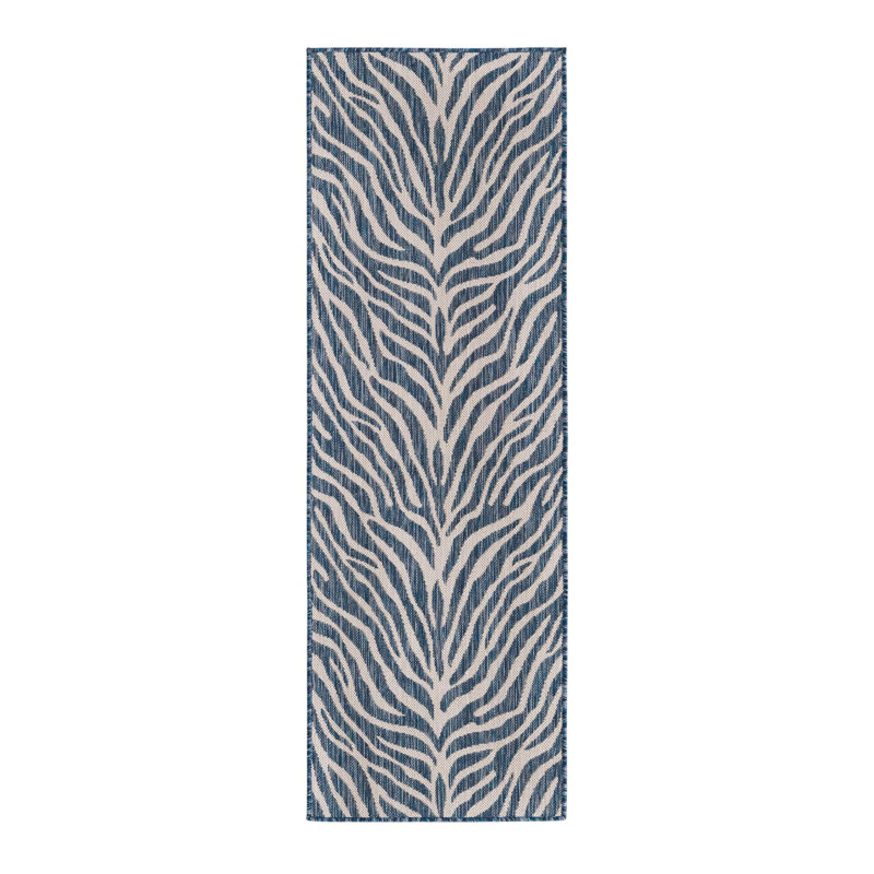 Tapis intérieur / extérieur bleu Itchington, Tapis de couloir 2 pi x 6 pi