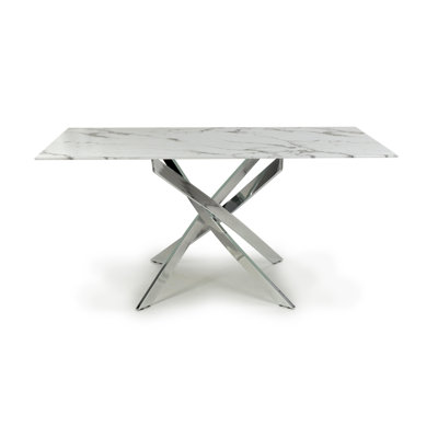 Daljeet Glass Top Metal Base Dining Table