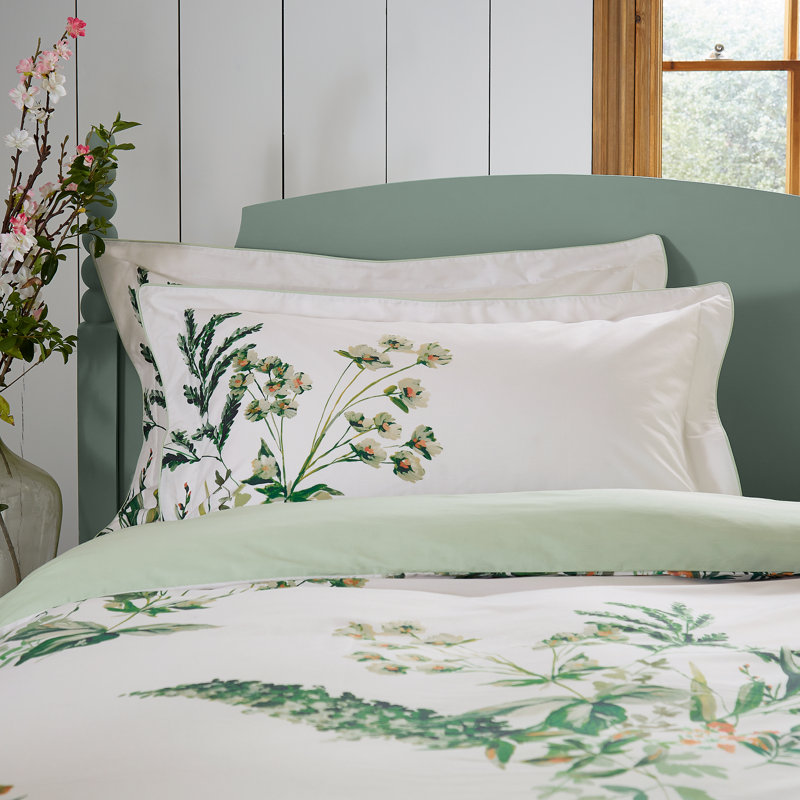 Lakeside Floral Green 180 TC, Super King - 2 Standard Pillowcases