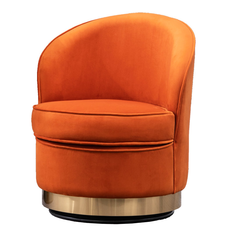 Fauteuil pivotant haut en mousse Glamour, Orange