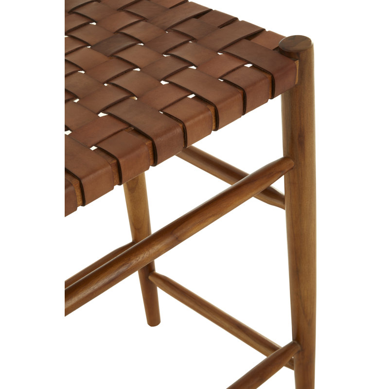 Jacqueline Counter Stool with Solid Wood Frame, Brown