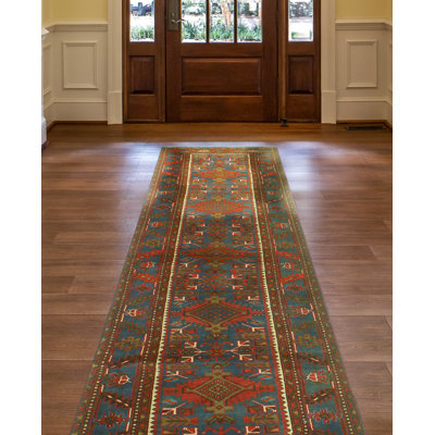 Afsar One-of-a-Kind 3'4" X 11'1" 1980s Runner Wool Area Rug