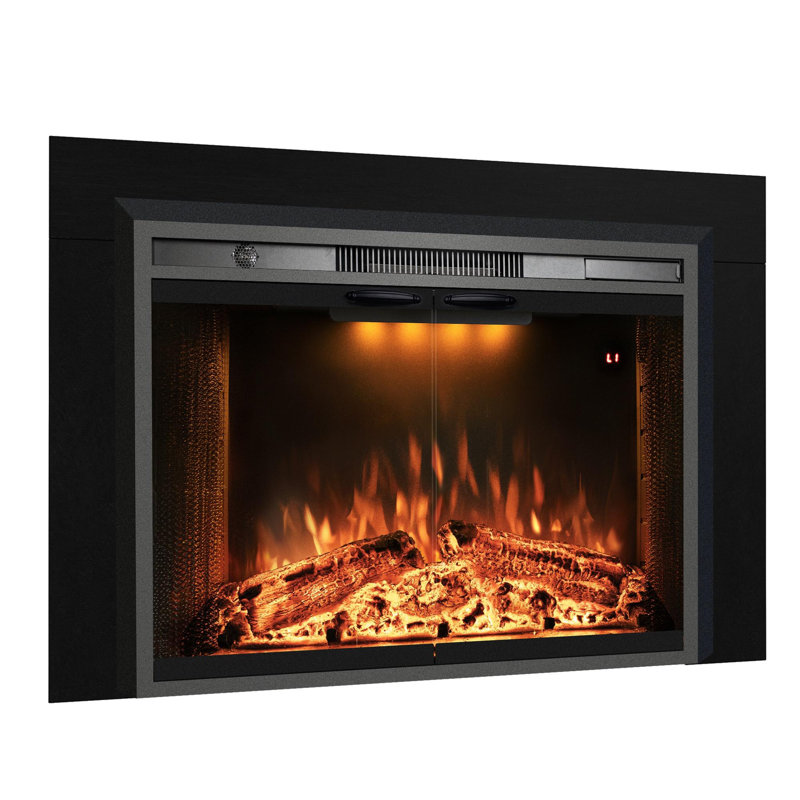 Aadila Electric Fireplace Insert with Trim Kit, 29.52" H x 41.92" W x 8.80" D