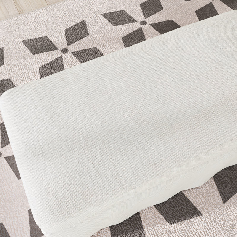 Banc repose-pieds rectangulaire l 43,7 po, Beige