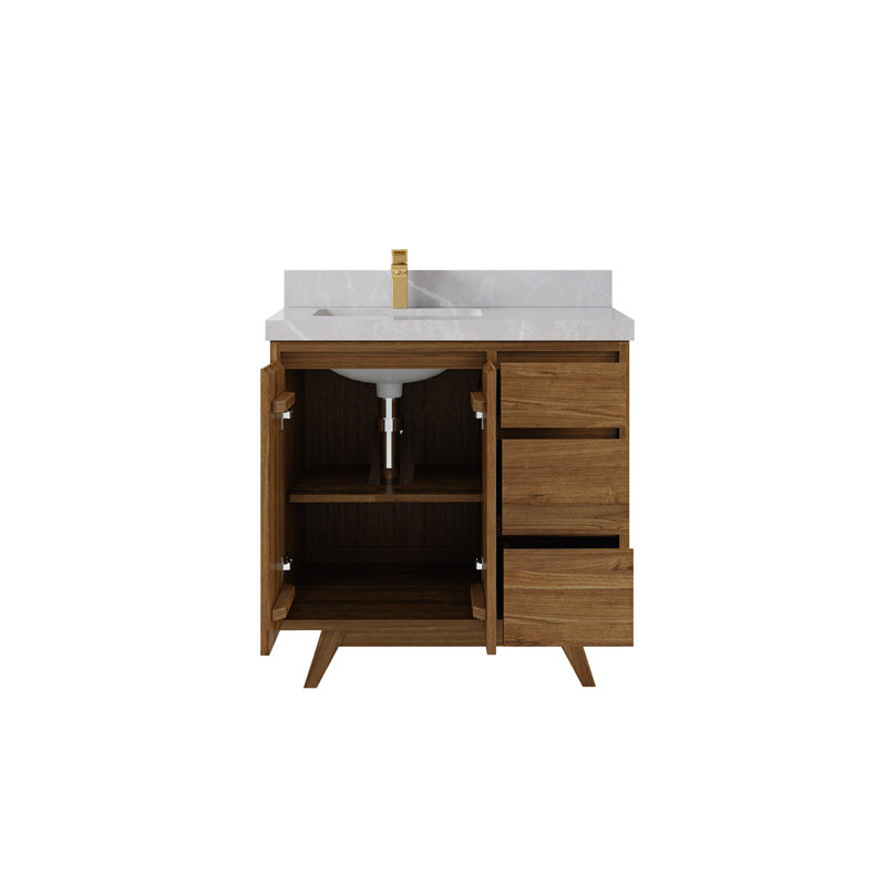 Ensemble de meuble-lavabo simple 36 po Kristynn, Gris clair