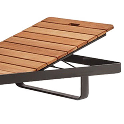 Chaise longue d'extérieur en teck