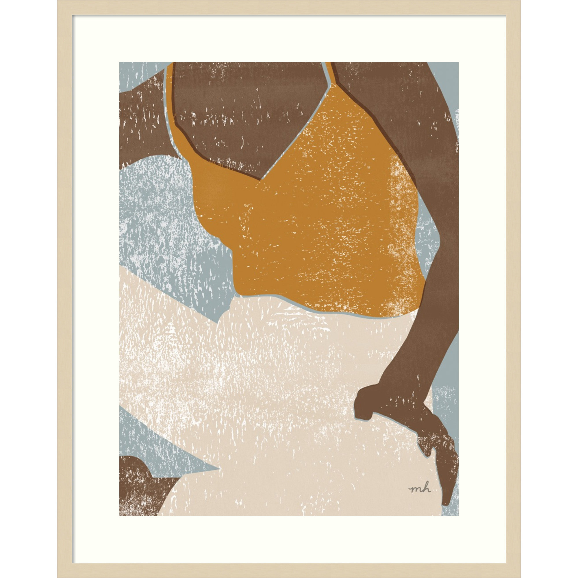 Casual III (Woman) by Moira Hershey, Natural Framed Paper, 21" H x 17" W