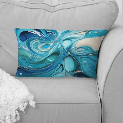 Coussin Blue Fluid Grind II - Abstract Marble