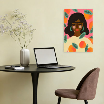 Peachy Dreams, une affiche murale contemporaine audacieuse et colorée représentant un paysage de fruits