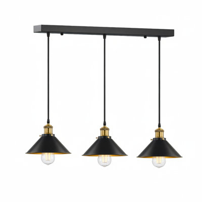 3 - Light Black Inner Gold Cluster Pendant