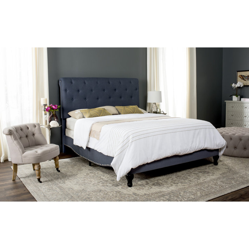 Bazeley Panel Bed by Harriet Bee, Navy, Queen