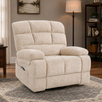 Oversized 39" W Manual Rocking Recliner with Massage & Heating