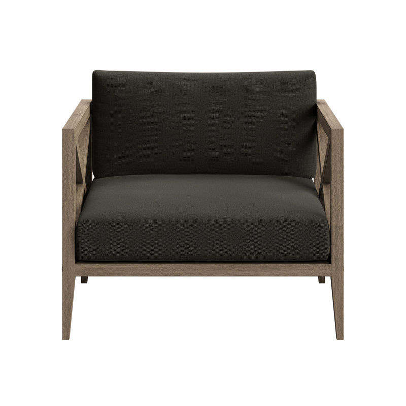 Fauteuil d'extérieur en teck Northlake, Gris