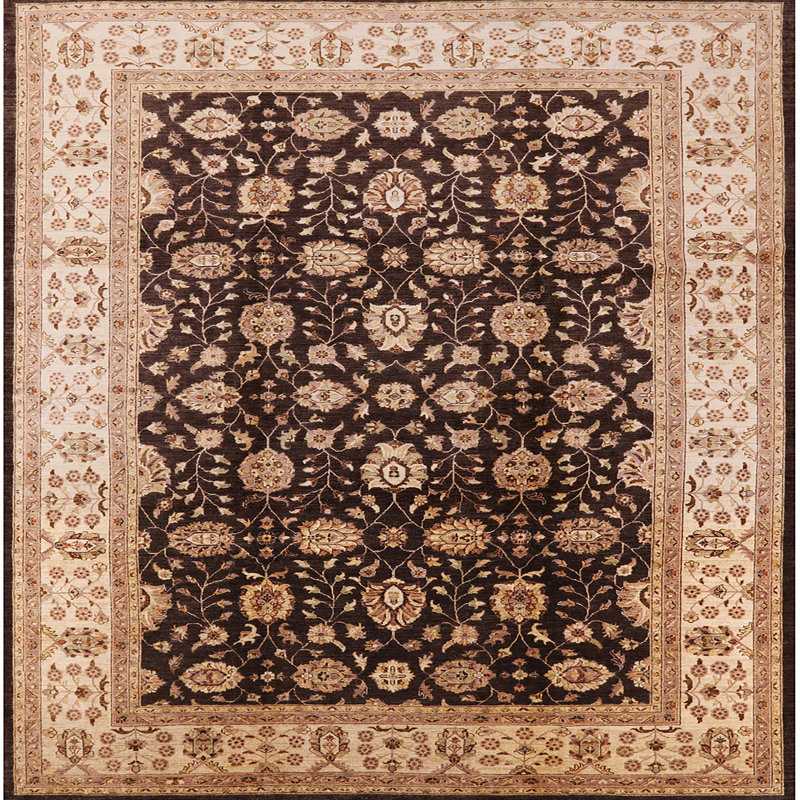 Tapis oriental beige / brun Kalmin, Carré 3 pi