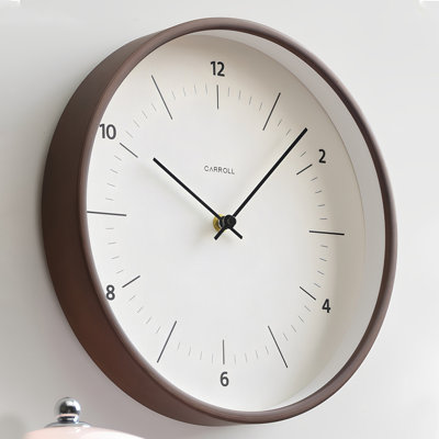 Walnut Finish Round Wooden Wall Clock