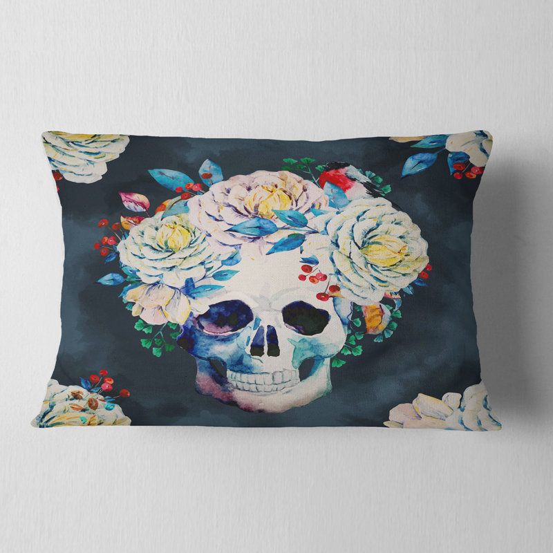 Coussin floral à l'aquarelle, Rectangulaire, 12 po x 20 po