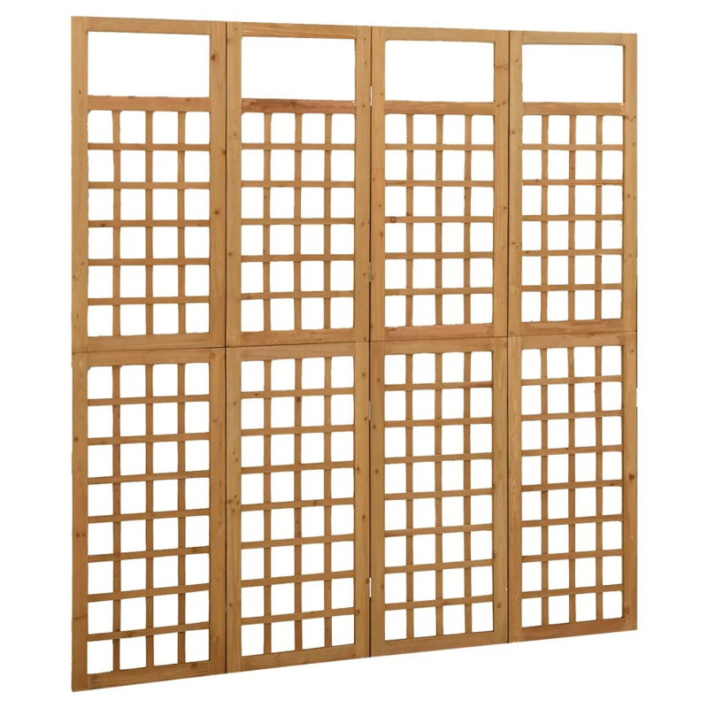 Merritt Solid Wood Folding Room Divider, 4, Brown