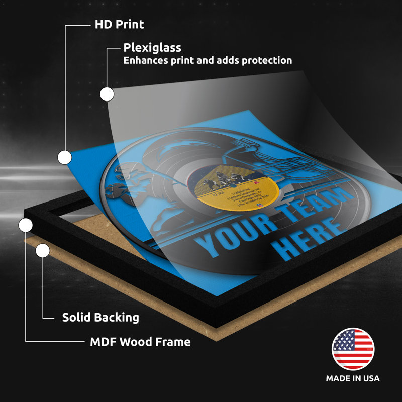 Disque vinyle des 49ers de San Francisco (NFL), impression encadrée 13" x 13".