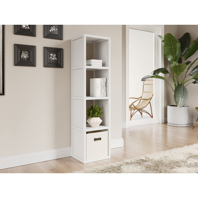 Organisateur de 4 grands cubes en bois massif John Louis Home, Blanc