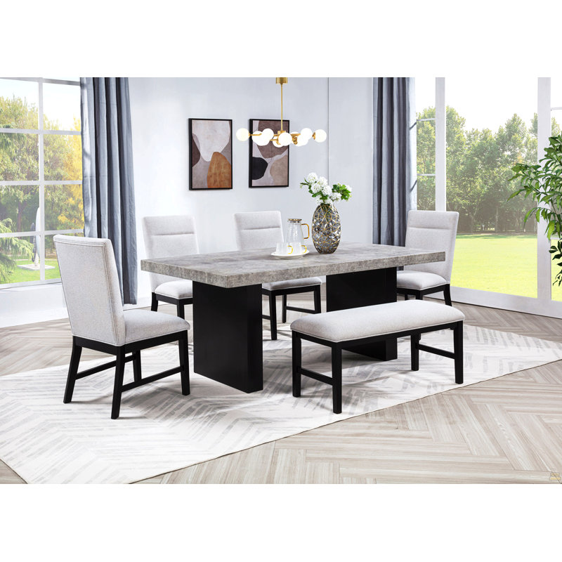Meuble de salle à manger en bois 1pc gris clair