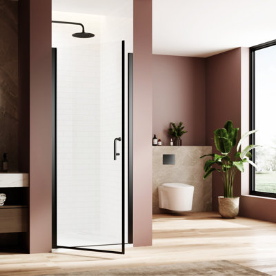 Pivot Swing Single Glass Panel Shower Door 34 In.W X 72 In.H