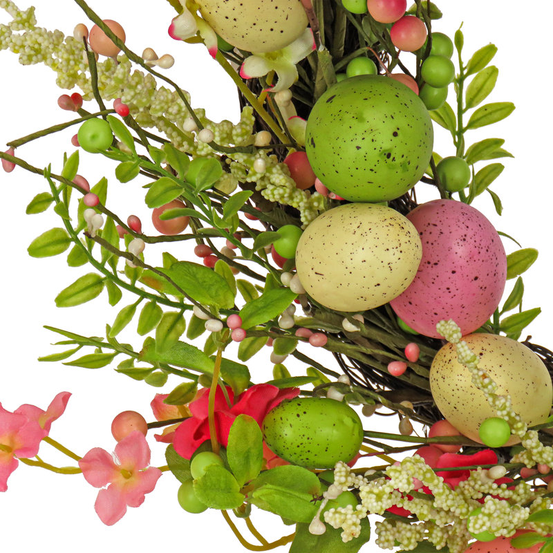 Couronne de fleurs en fleurs, Rose / vert