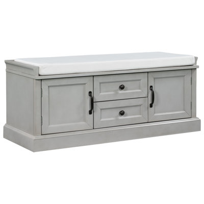 Scape Storage Bench with Drawers, Cabinets & Removable Cushion by One Allium Way