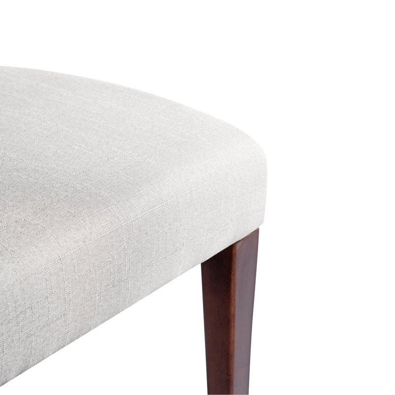 Ensemble de 2 chaises de salle à manger rembourrées à finition noyer - Élégantes chaises d'appoint traditionnelles en tissu avec lignes courbes