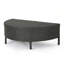 Table basse d'extérieur demi-ronde grise, l 35,96 po, P 17,76 po, H 12,14 po, sans assemblage, capacité de poids de 270 lb, table de patio, large, profond, grand, intempéries,