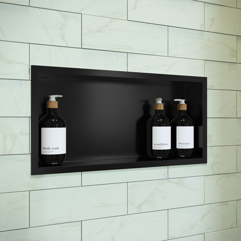 Niche murale en acier inoxydable 12 "x 24" Voltaire, Noir mat