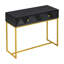 Console pour table d'entrée, console moderne et élégante avec rangement, console étroite avec deux tiroirs à rayures pour le couloir du salon, noir-1022184802
