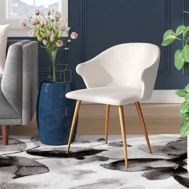 18.5'' H Upholstered Pine Armchair, Cream