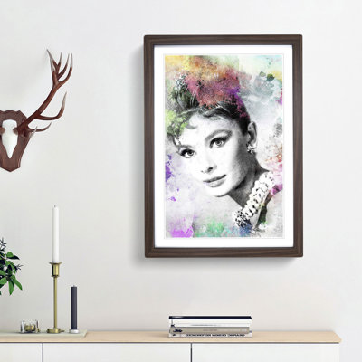 Audrey Hepburn Abstract Art - Framed Print