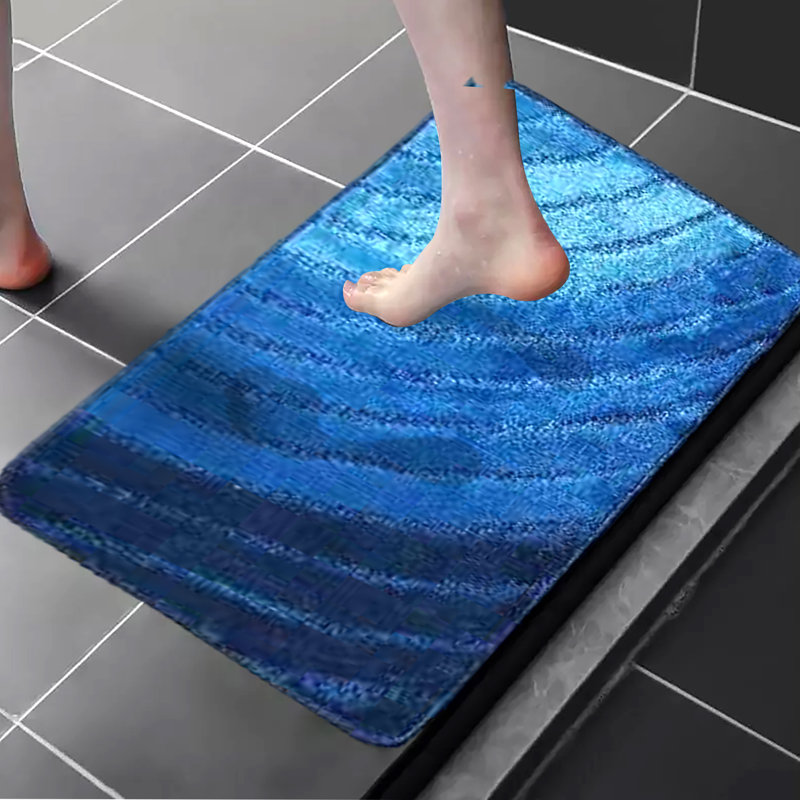 Crestside Non-Slip Bath Rug, Galaxy Royal Blue