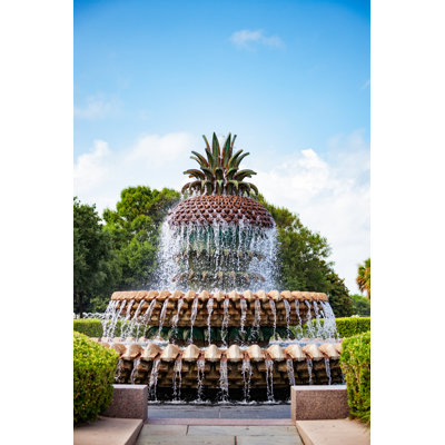 Pineapple Fountain In Charleston by Eurobanks - Wrapped Canvas Print