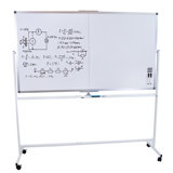 Double-Sided Magnetic Mobile Whiteboard with Markers