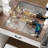 Greyden Vanity Set with Glass Top and Outlets-408503648