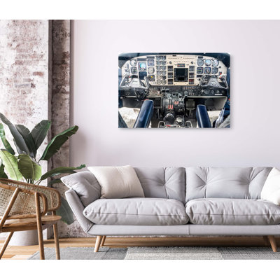 Rétro cockpit d'avion sur imprimé plastique / acrylique