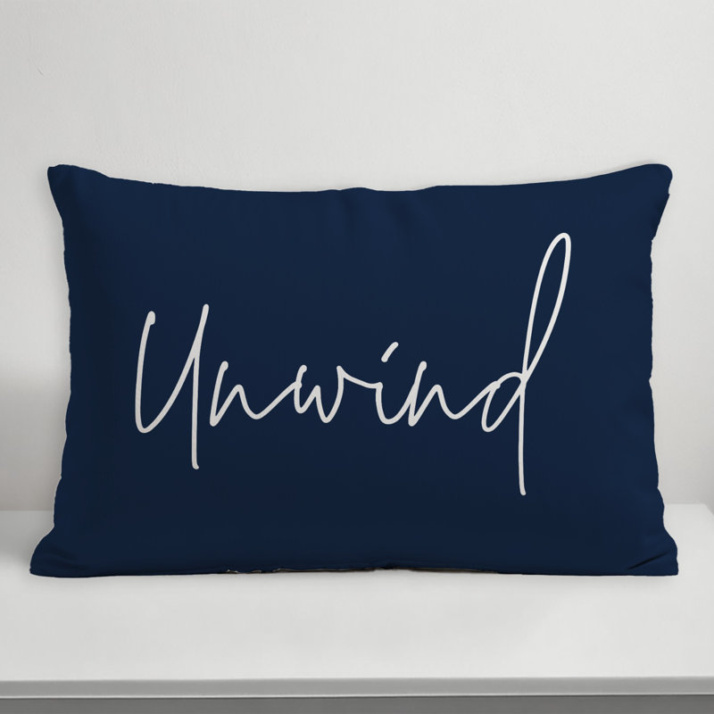 Outdoor Reversible Throw Pillow, Navy