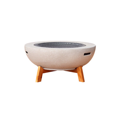 Round Charcoal Wood Burning Outdoor Fire Pit Table