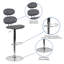 Contemporary Vinyl Adjustable Height Barstool with Ellipse Back and Chrome Base-711139222