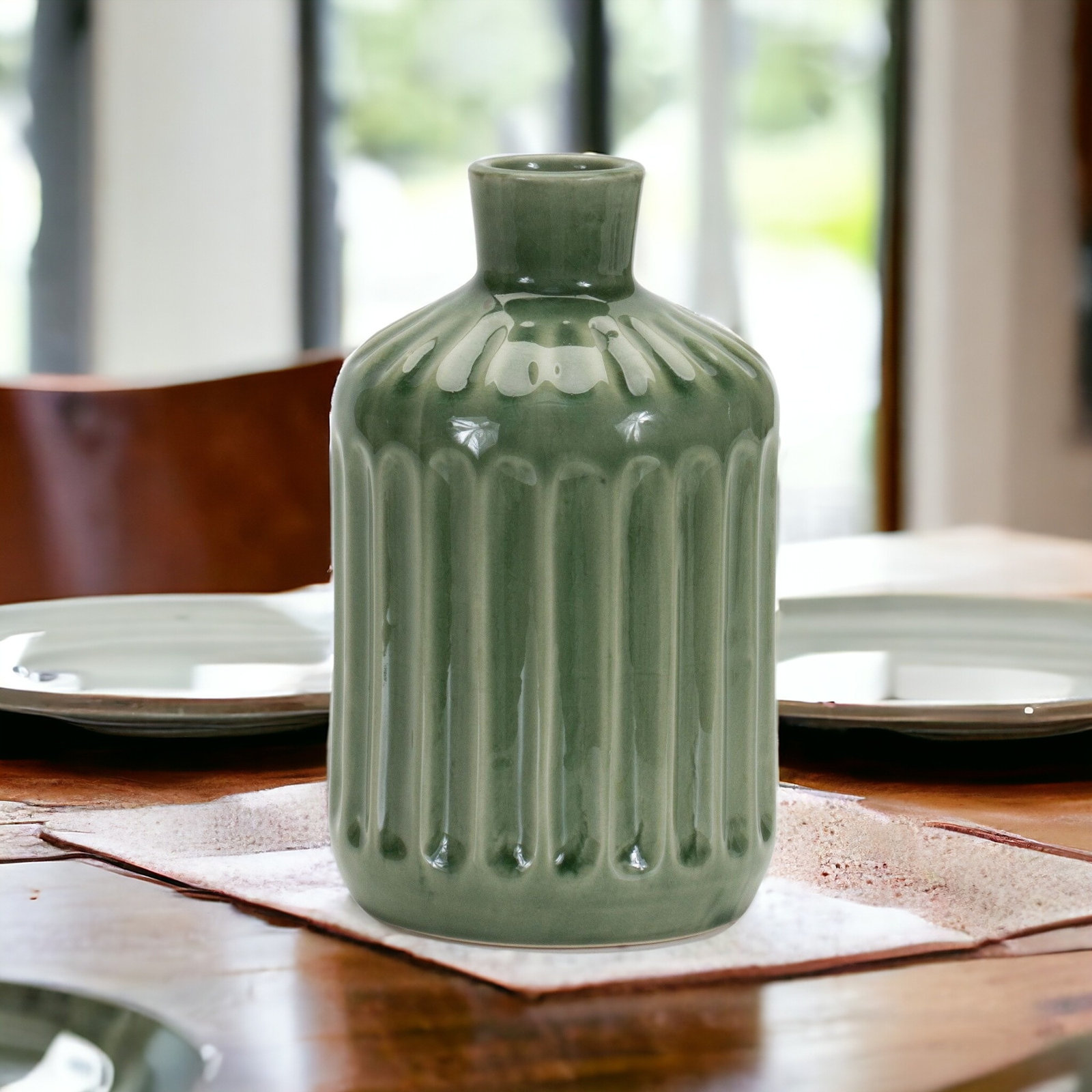 Dawnella Terracotta Table Vase, 7.25" H x 4.75" W x 4.75" D
