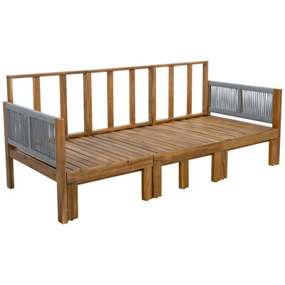 73.2" Outdoor Patio Sofa, Convertible Daybed with Cushions