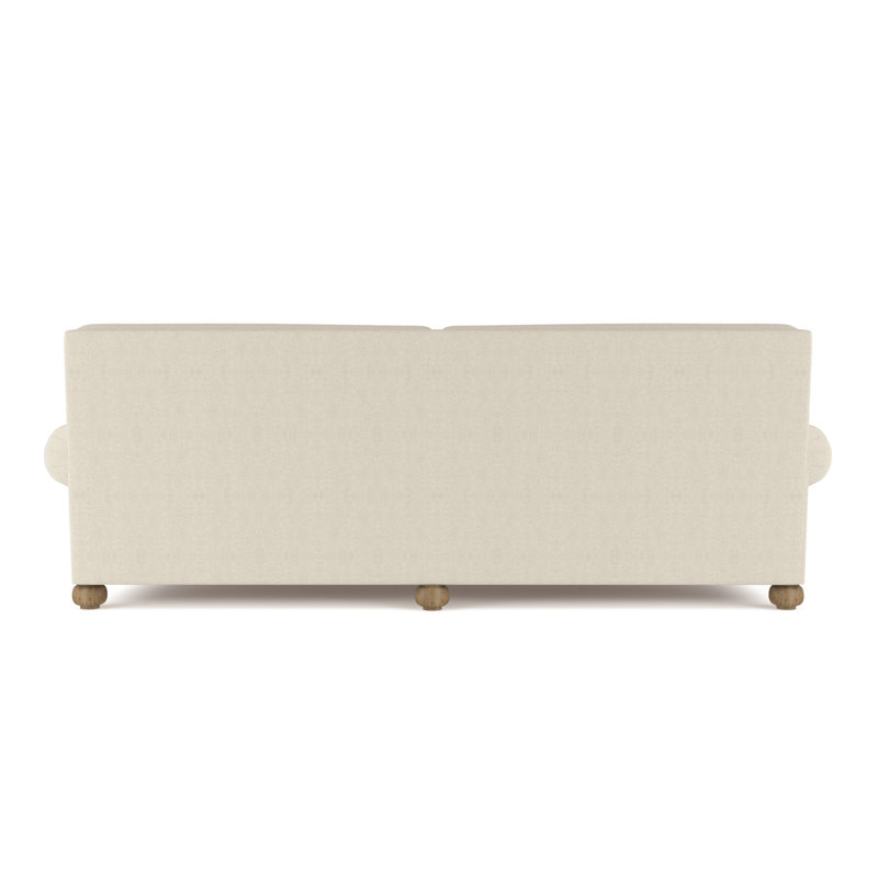 Leroy Rolled Panel-Arm Daybed with Bun Feet, Vintage Leather Blanc, Natural