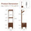 Table de chevet multifonctionnelle en bois massif 3-en-1 Casmir: portemanteau tout-en-un, tringle à vêtements et armoire de rangement-501628529
