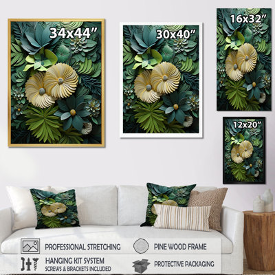 Toile de palmier émeraude exotique sur toile émeraude
