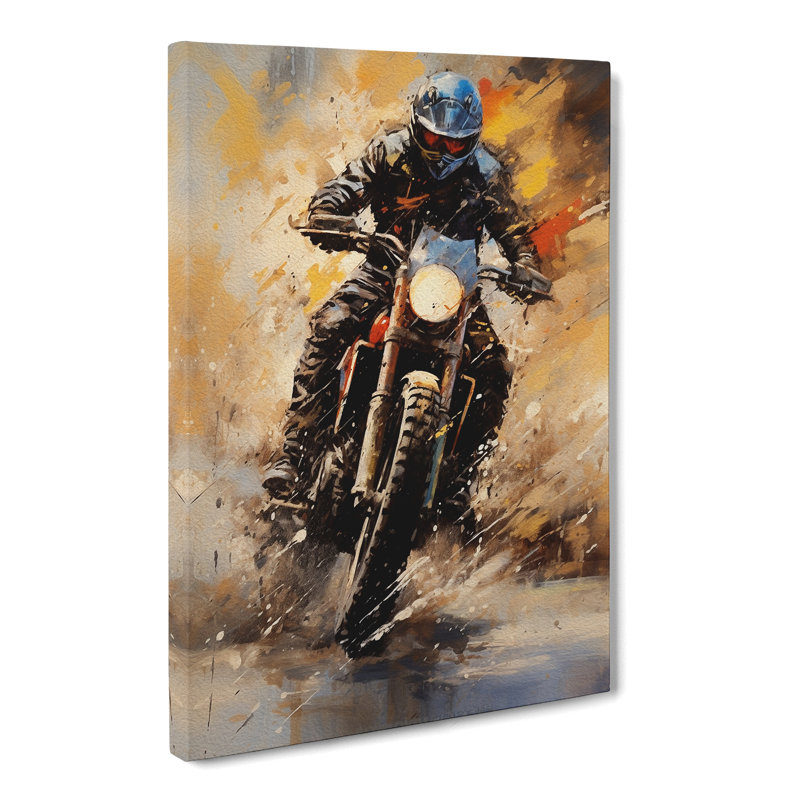 Motorbike Expressionism - Wrapped Canvas, 76cm H x 50cm W x 3cm D
