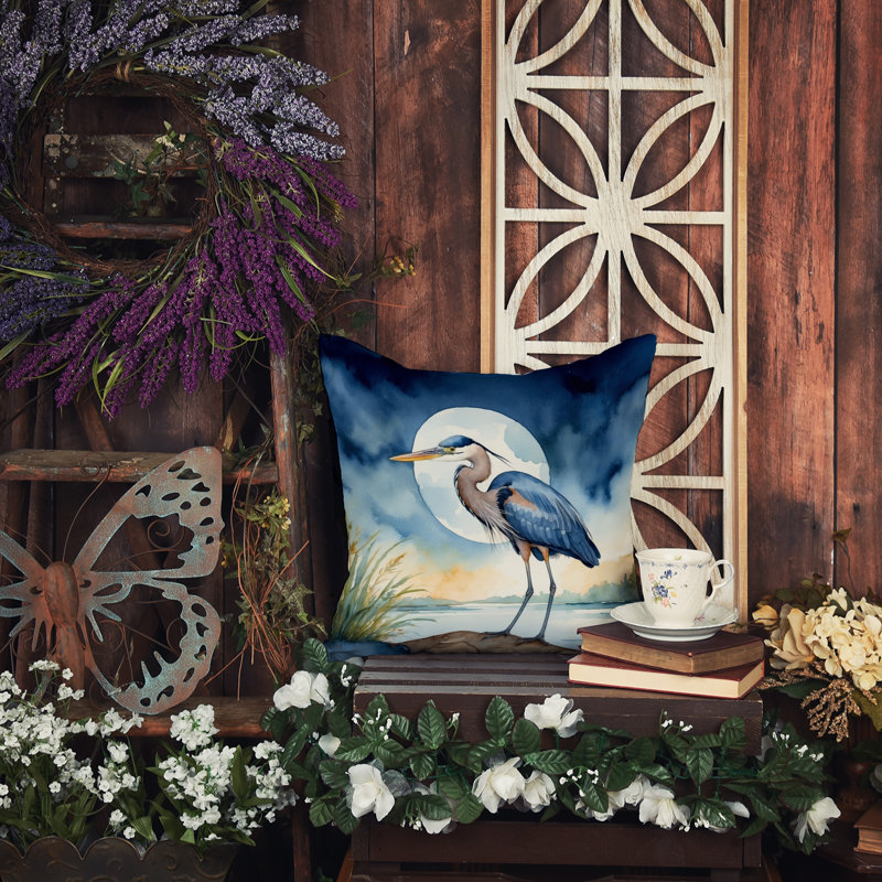 Coussin Blue Heron, Carré 14 po