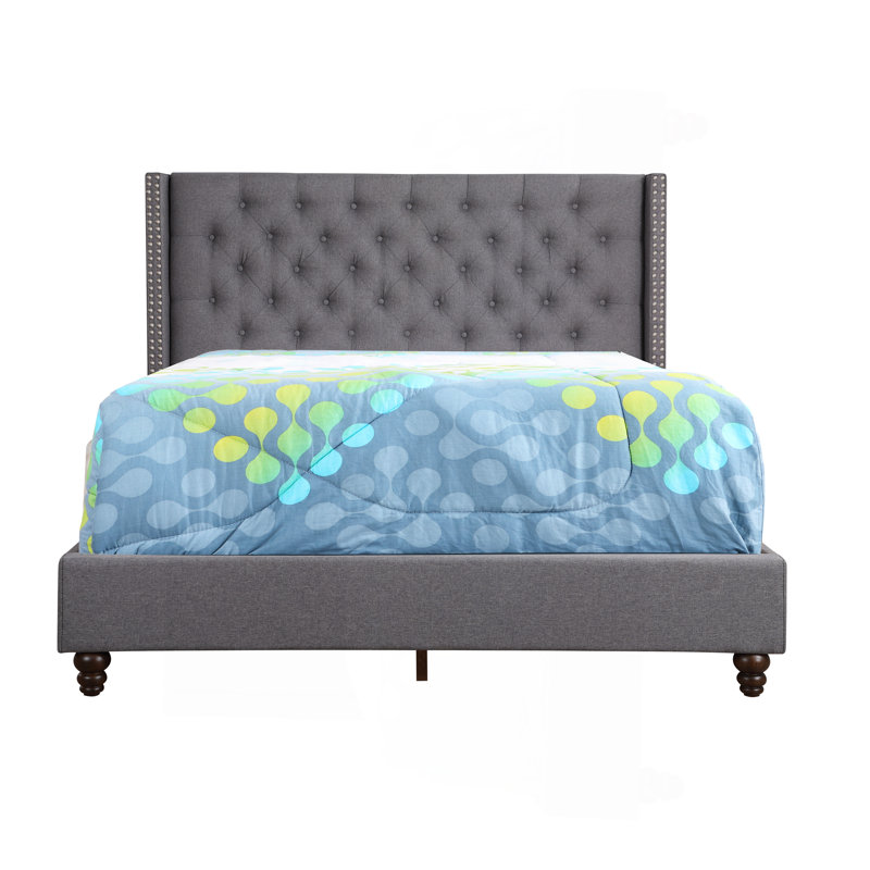 Elegant Gray Full Upholstered Bed
